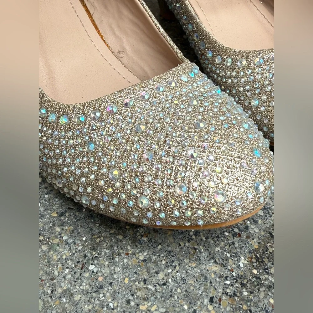 Link girls sequin rhinestone pageant formal dance heels 4